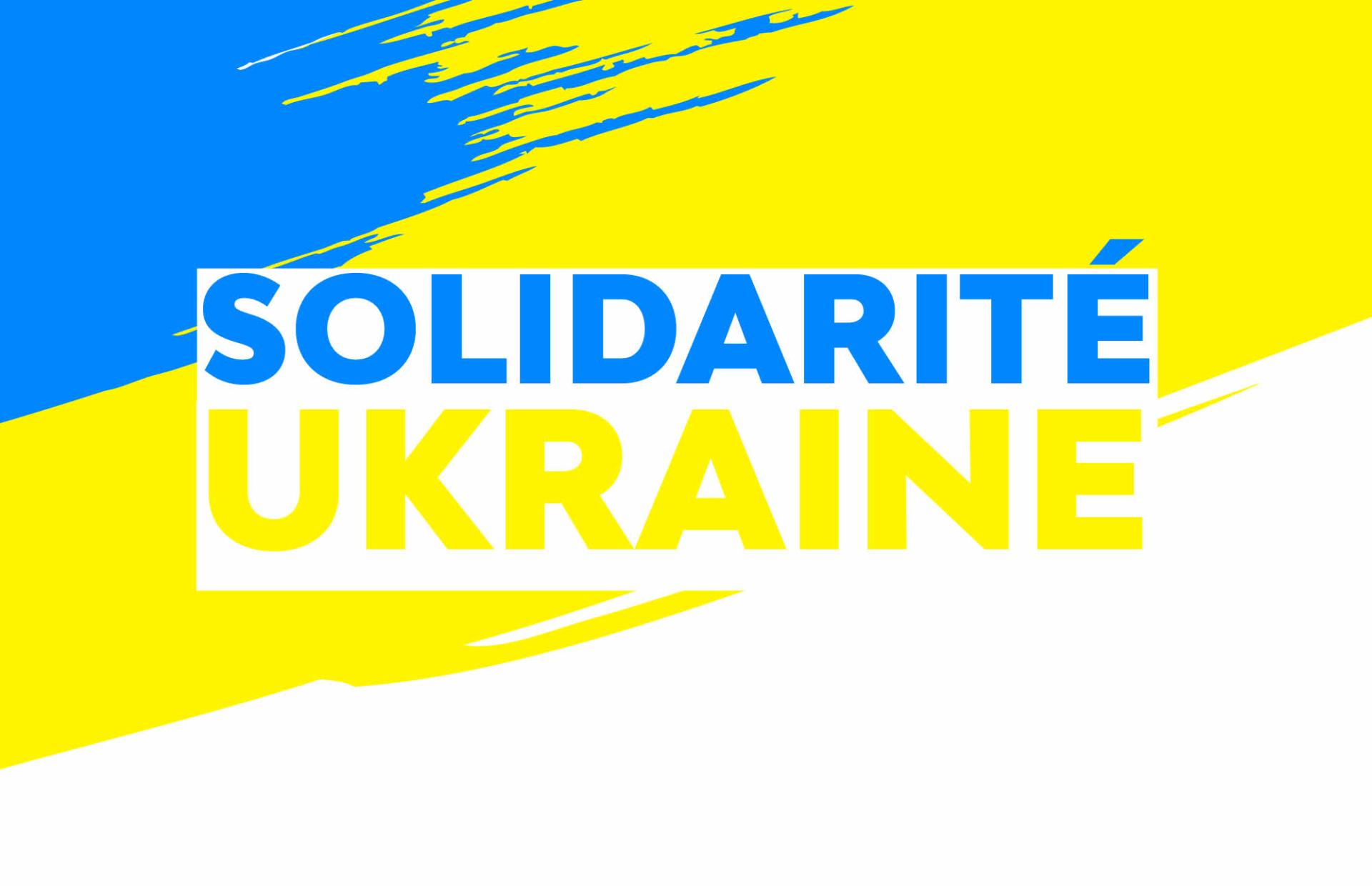 Image avec inscription "SOLIDARITE UKRAINE"